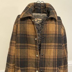 Men's WOOL SHEEPSKIN Plaid Coat LAND-N-LAKES Coat Vintage Men's Sheepskin Jacket